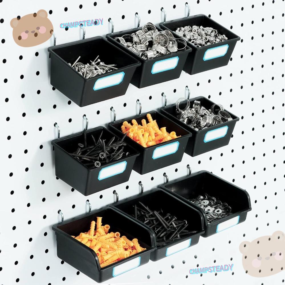 CHAMPSTEADY ตะขอ Pegboard, ถัง Pegboard PP, กล่อง Pegboard