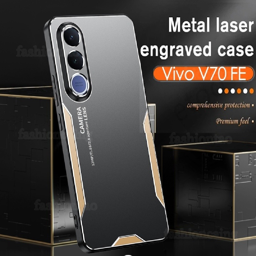 Matte โลหะ Hard เคสโทรศัพท์สําหรับ Vivo V70 FE 5G 2026 เลนส์กล้องป้องกันปลอกกันกระแทกฝาหลัง VivoV70 V70FE V2538 V2550