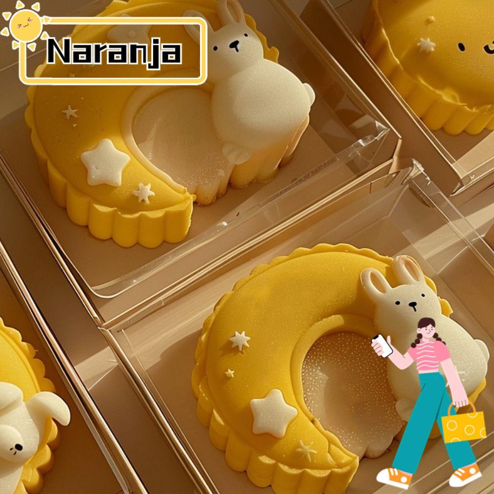 แม่พิมพ์ขนม NARANJA อุปกรณ์ครัว แม่พิมพ์ซิลิโคนกระต่ายพระจันทร์นุ่ม, แม่พิมพ์เค้กตลก DIY เครื่องมือขนม