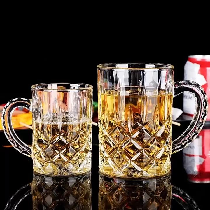 แก้วไวน์แก้วหนาพร้อมที่จับ แก้วเบียร์ 225ML แก้วเบียร์ รูปแบบสร้างสรรค์ Beer Glass ราคา ถูกที่สุด ดีลบีเคเค
