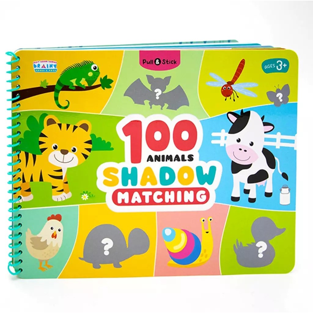 Se-ed (ซีเอ็ด) : หนังสือ Pull & Stick 100 Animals : Shadow Matching ภาพเงา +Sticker 100 Animals