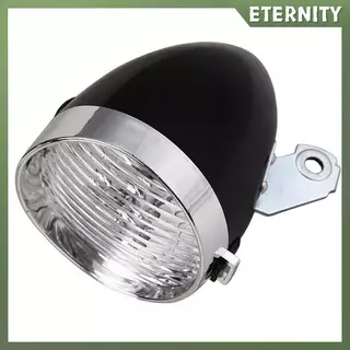 ไฟหน้าจักรยาน retro แบบคลาสสิก โครงสร้างABS พร้อมLED 3 ดวง ไฟเตือนหน้าสำหรับความปลอดภัยในการขี่ตอนกลางคืน (ไม่รวมแบตเตอรี่)