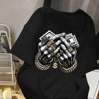 Kaos Oversize Pria Motif Tangan Tengkorak Uang Viral Terbaru 2026/Kaos Cotton Combed 30s Kaos Cowok Distro Original 100%