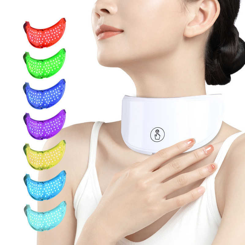 LED สีสัน Photon ฟื้นฟูผิวเครื่องมือคอคอคอคอเส้นนําเข้าเครื่องมือคอป้องกันคอเครื่องมือความงาม Anti-