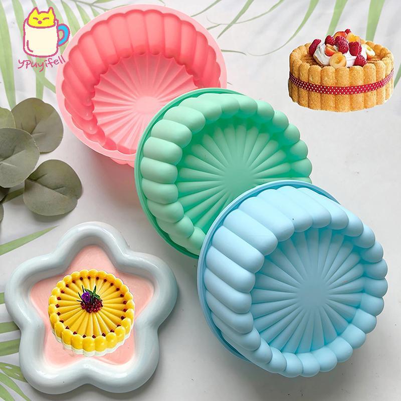 [YPU] ขนาดใหญ่Porescent Sunflowerอุปกรณ์ต่อพ่วงแม่พิมพ์ถาดอบCrescent Chocolate Jelly Mould DIYขนมพุด