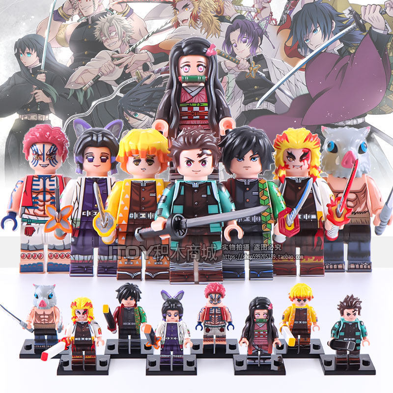 Infinite Train Building Blocks WM6116 Demon Slayer Kyojuro Tanjirou Nezuko ใส่ Minifigure ของเล่นเพื