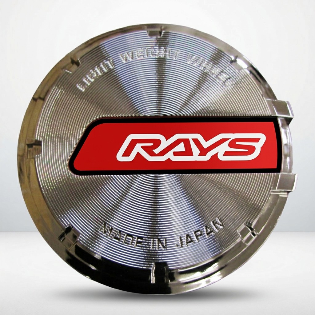 【RAYS】 Center Cap Set Gram Lights BK Chrome/Red Set of 4 61025000006BK-4