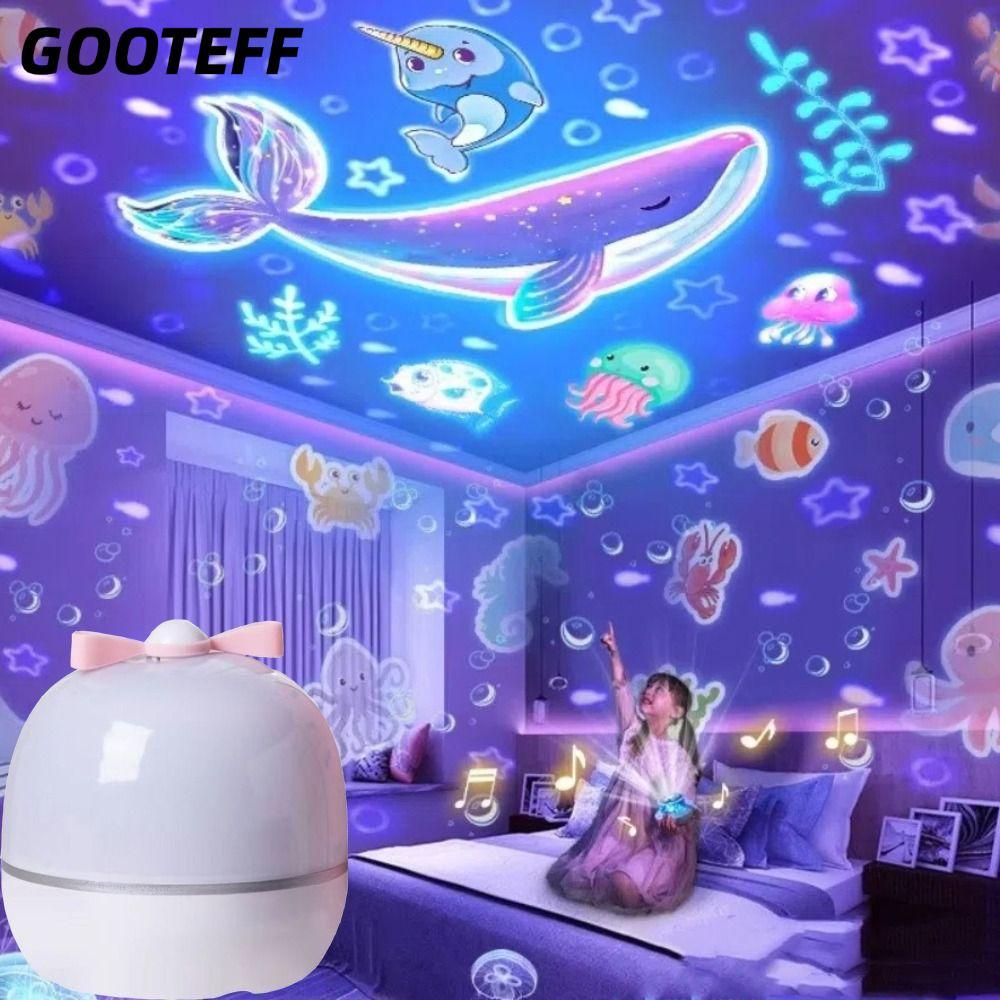 โคมไฟฉายภาพ ICAMELO Planetarium 360° หมุน LED Star โปรเจคเตอร์โคมไฟ,บรรยากาศ USB 6 รูปแบบฟิล์ม Sky โปรเจคเตอร์ Night Light ตกแต่งบ้าน
