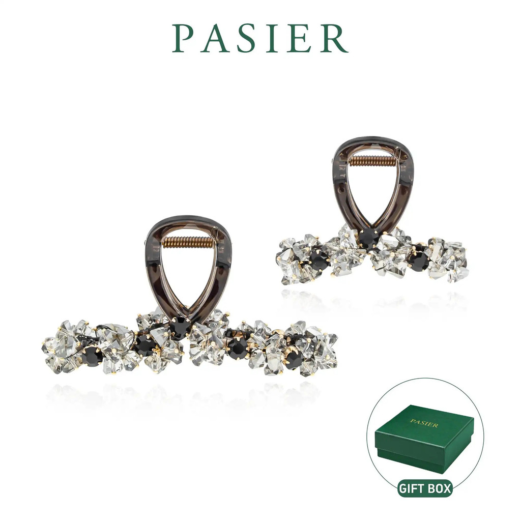 PASIER กิ๊บหนีบผมประดับเพชรประกายแวววาว สไตล์ลูกคุณหนูดูแพง สำหรับสตรีที่เน้นความหรู NN088