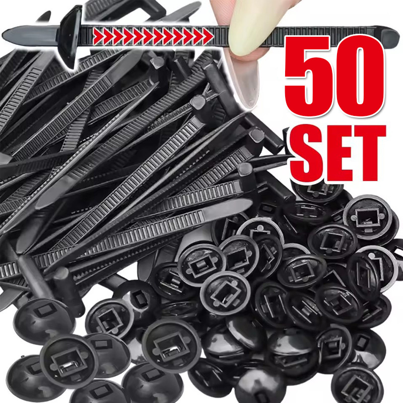 10/30/50 ชิ้น Universal Self-Locking ไนลอนสายผูกหัวเข็มขัด/รถ Fender Trunk Repairing Fasteners