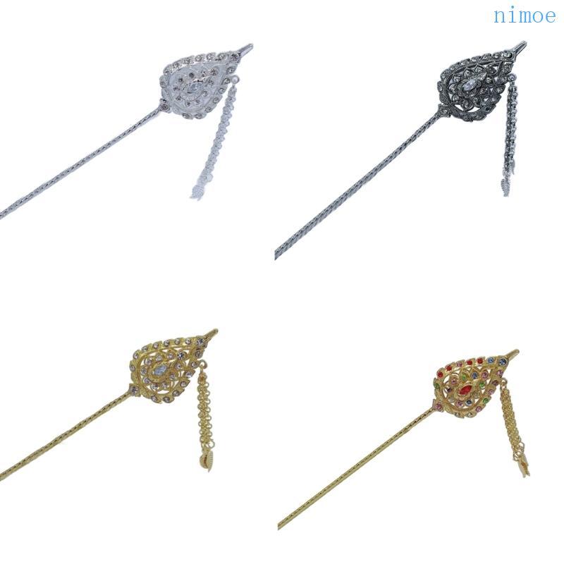 Nio Gold Hair Fork Thai Hair Stick For Buns Thai Hair Pin Gold Hair Chopstick พู่ไทยแบบดั้งเดิม Gold
