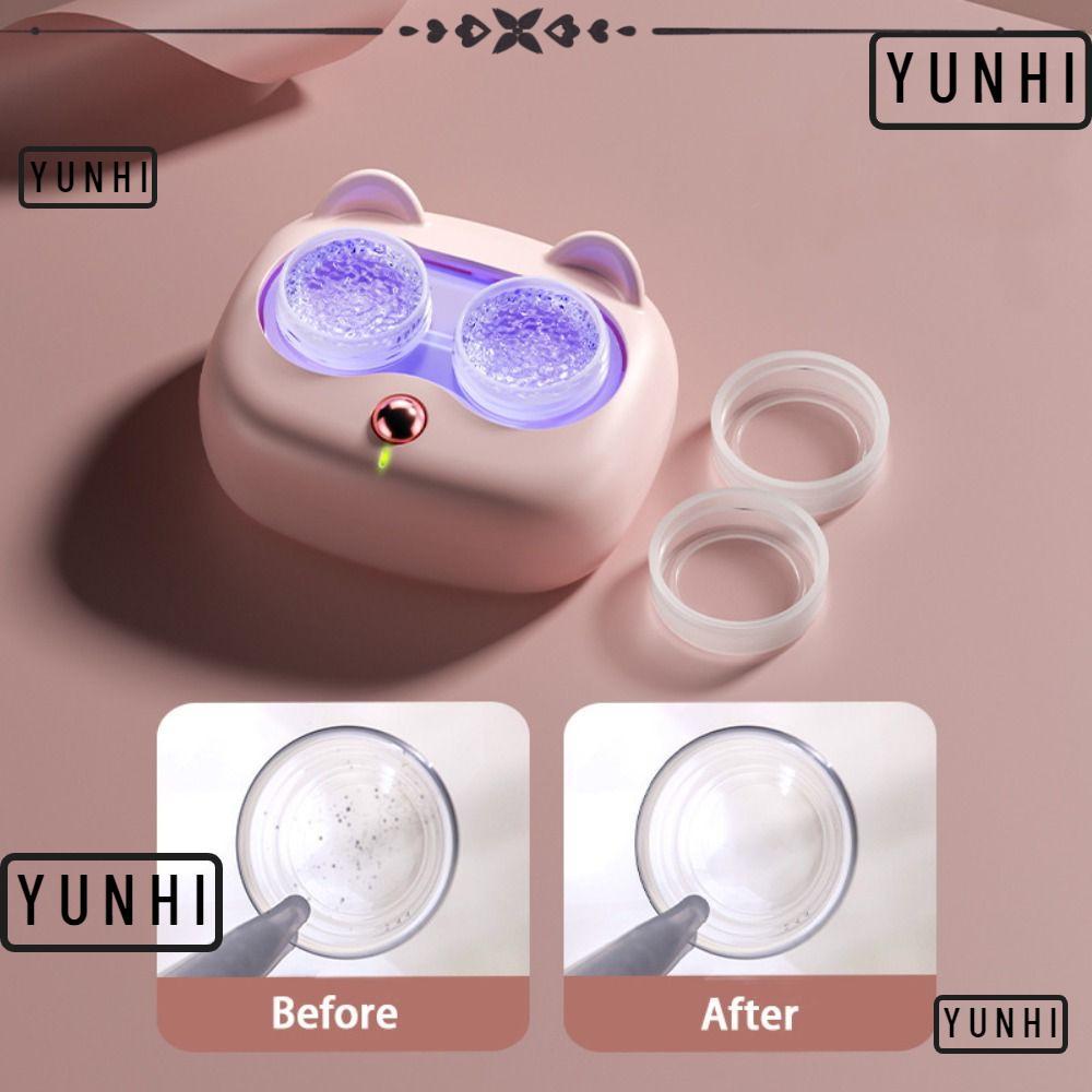 Yunhi อุปกรณ์ทำความสะอาดคอนแทคเลนส์ UV USB อัลตราโซนิก มาพร้อมกล่องเก็บคอนแทคเลนส์