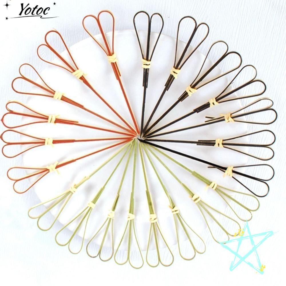 ไม้หยิบไม้จิ้มฟัน โยอค, ไม้เสียบตกแต่ง 100 ชิ้น/ถุง, ไม้ไผ่ไม้ไผ่เป็นมิตรกับสิ่งแวดล้อม