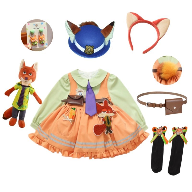 เด็กวัยหัดเดิน สาว Kawaii Zootopia ชุดนิคฟ็อกซ์ อนุบาล Preppy แขนยาว น่ารักๆ เน็คไท เด็ก รายวัน Pa ราคา ถูกที่สุด ดีลบีเคเค แกลเลอรีภาพที่ 9