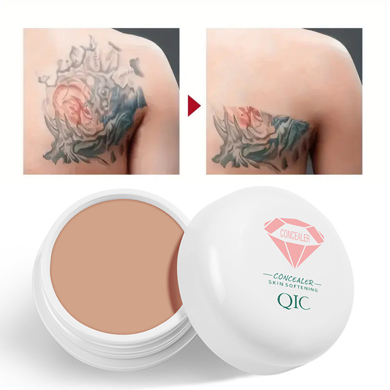 QIC ครีมรองพื้นคอนซีลเลอร์ ปกปิดรอยสักอย่างละเอียดอ่อน ฝ้า แต่งหน้าความหมองคล้ํา