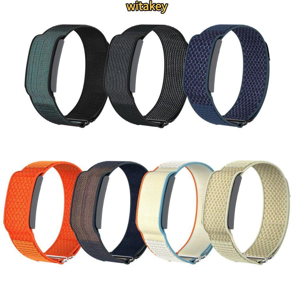 WITATA Fitness Tracker Strap, 22mm Loop Design Sport Band, Breathable Adjustable Nylon Arm Band สําห
