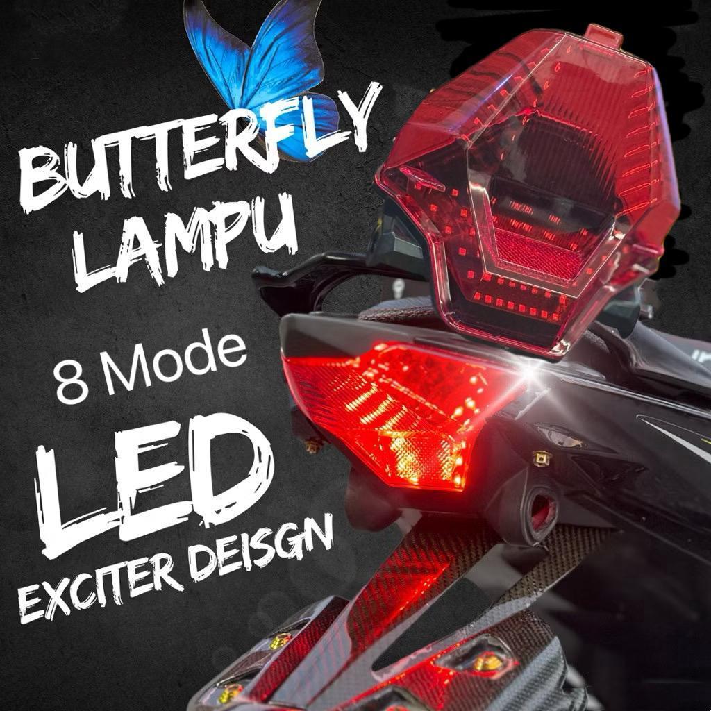 8 MODE LAMPU BELAKANG Y15ZR V1 V2/ Y15 Butterfly lampu belakang/ Y15 TAIL LAMP BUTTERFLY