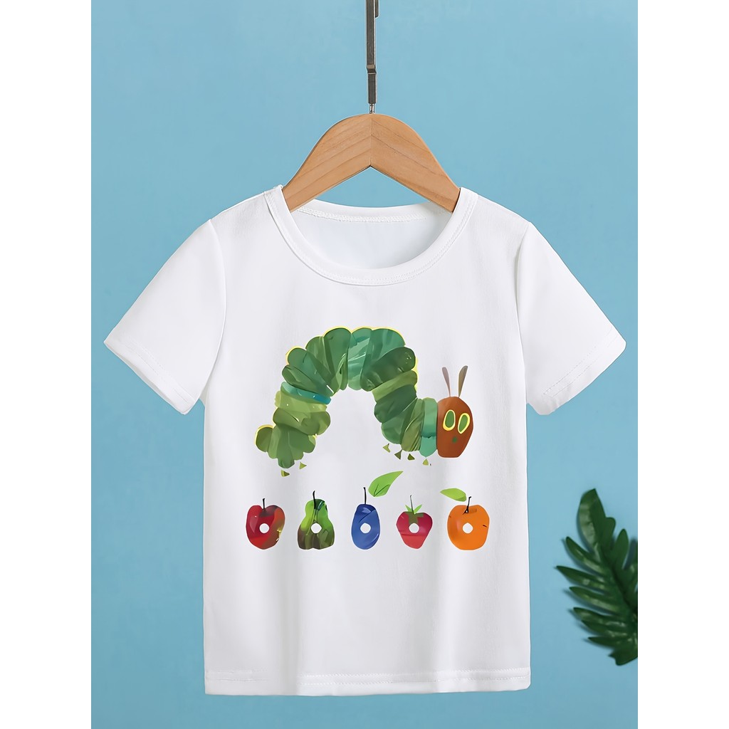 สําหรับ CATERPILLAR Love Apples เสื้อยืดเด็กแฟชั่นเสื้อผ้าเด็กสําหรับ 1-14 ปี