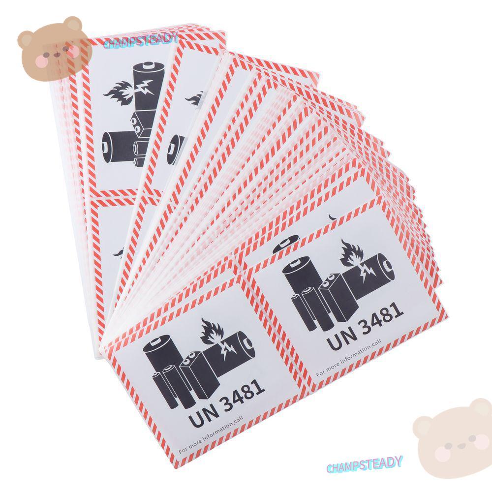 CHAMPSTEADY แบตเตอรี่ลิเธียมขนส่งป้าย, 4.7 "x 4.3" แบตเตอรี่ลิเธียมป้ายไฟ, UN3481 แผ่นทองแดงกาวสีแดง