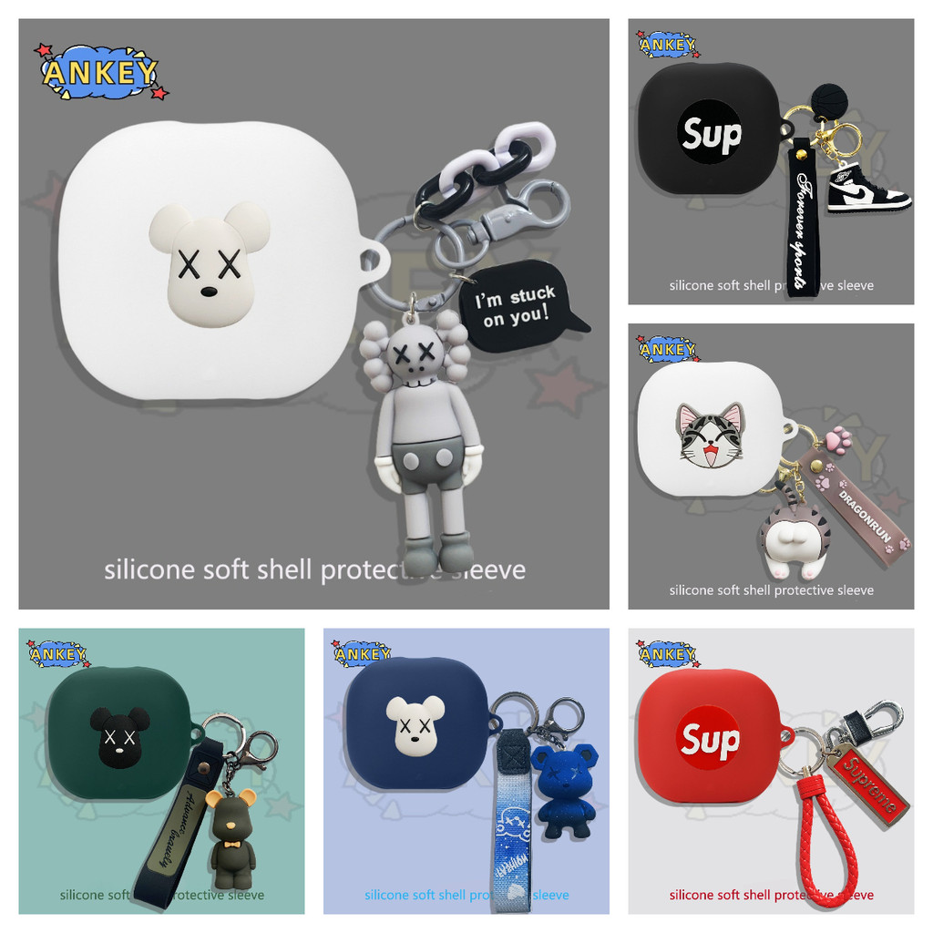 Case for 1MORE Ear Clip S12 Protective silicone cool kaws bear pendant Cartoon Covers Bluetooth Earp