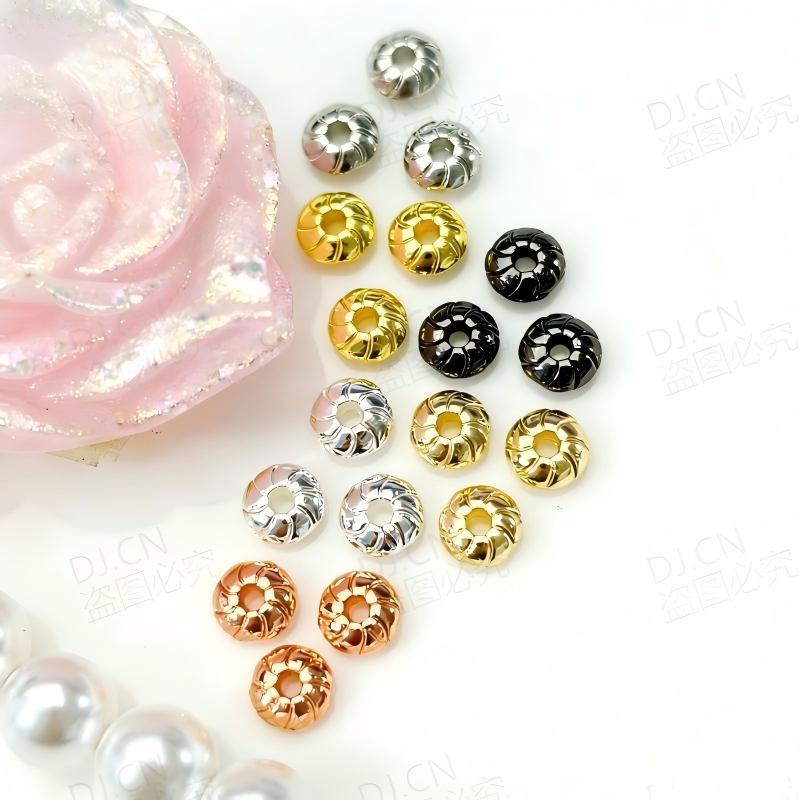 ADJ1010 [สีเดียวกว่า 100 ชิ้นแถม 30 ชิ้น] 14K แพคเกจสีทอง Retention Persimmon เค้ก Spacer ประมาณ 6 ม