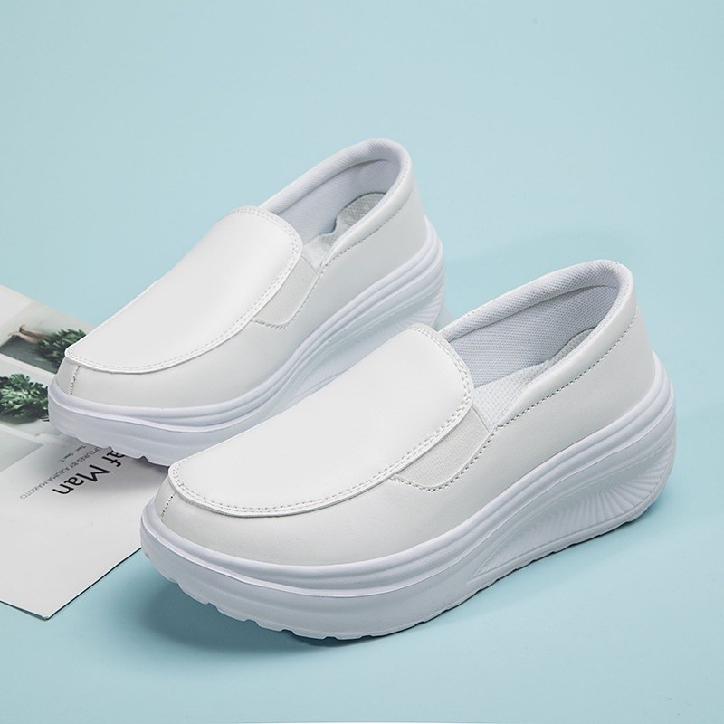 GPT Kasut Jururawat Putih Nurse Slip Buckle Flat Shoes Nurse White Shoes