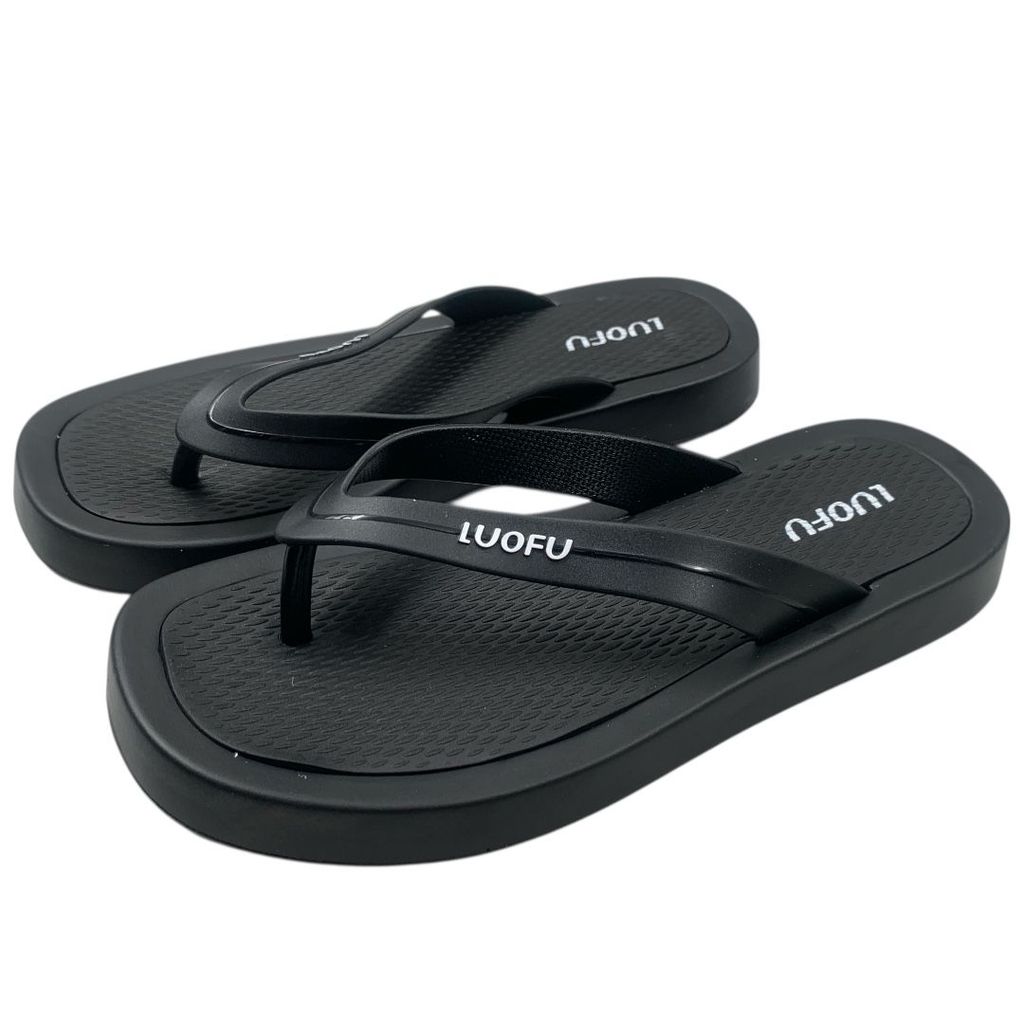 OS LUOFU รองเท้าแตะยางนุ่มน้ําหนักเบาสีดํานําเข้าของผู้หญิง E7194B-BRE01 (AX5)