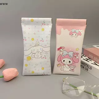 Cod กระเป๋าหนังสำหรับผู้หญิงแบบพกพา, กระเป๋าเก็บแว่นตาอัตโนมัติลายการ์ตูนน่ารักเคสป้องกันกันน้ำใหม่