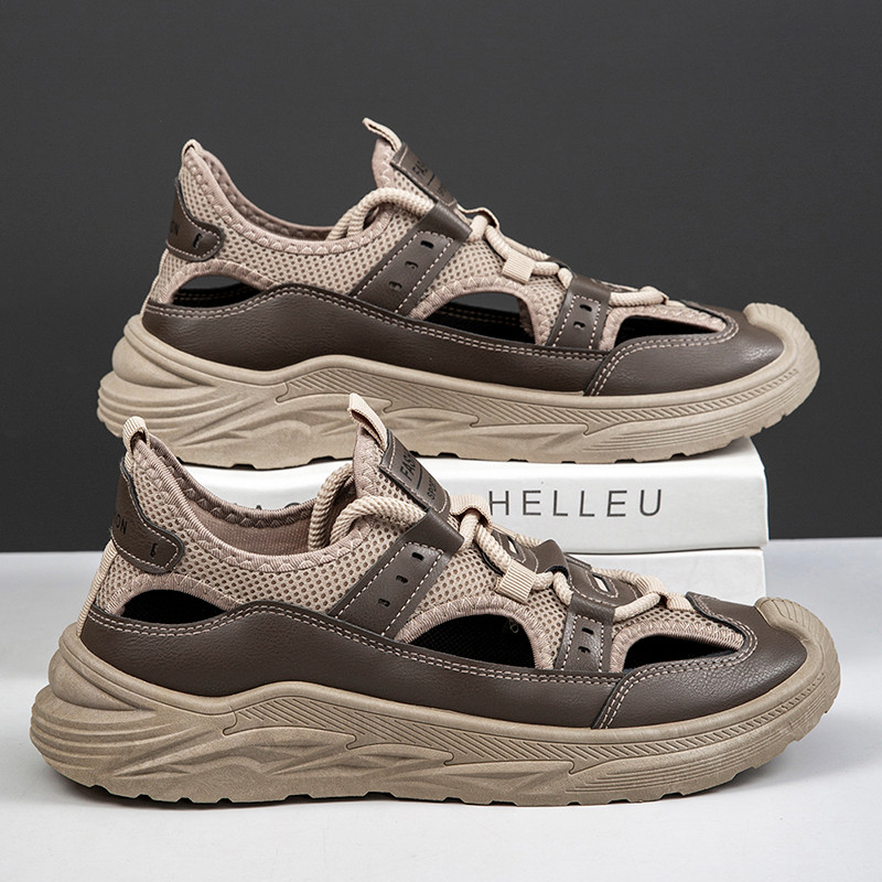 รองเท้าผู้ชายฤดูร้อนสไตล์ใหม่ All-Match ใส่สบาย น้ําหนักเบา ระบายอากาศดี Slip-On สําหรับชายหาด