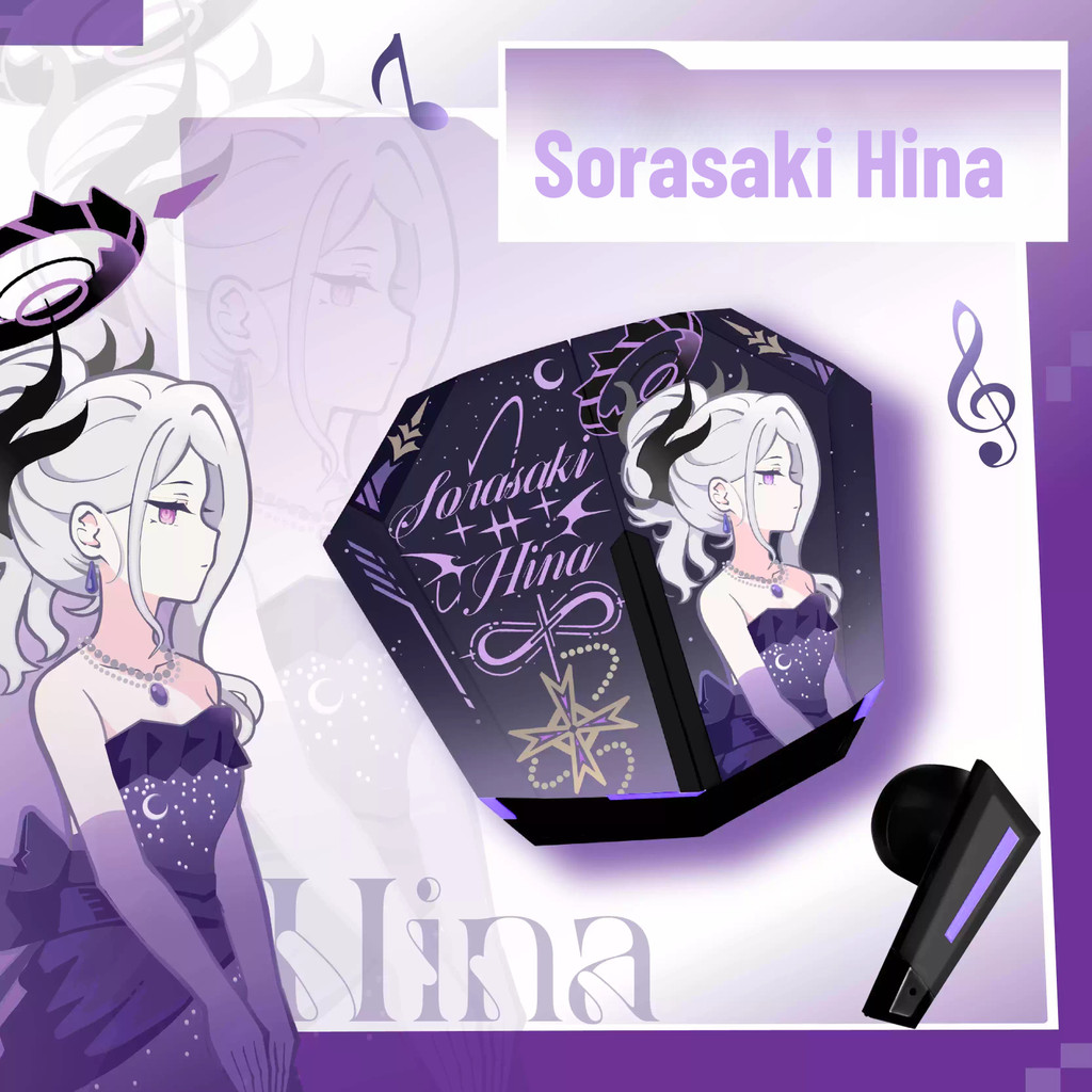 ของขวัญฟรีSorsaki Hina หูฟังบลูทูธพร้อมSoundlineเพลงไร้สาย Latencyต่ําเกมอะนิเมะTWS HiFiคุณภาพเสียงL