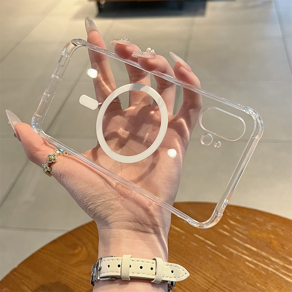 พรีเมี่ยมแม่เหล็กกันกระแทกเคสใสสําหรับโทรศัพท์ไม่มีอะไร 1 2 3 ใสใสไม่มีอะไรโทรศัพท์ 2A 3APro Hard So