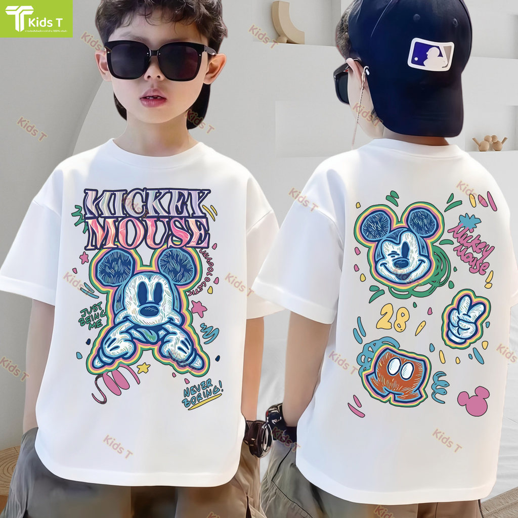 เสื้อยืด disney ร้าน Kids T เกาหลี เสื้อเด็ก ผลิตจากผ้าฝ้าย 100% พิมพ์ลาย mickey mouse เหมาะ เด็กผู้ชาย และ เด็กผู้หญิง ราคา ถูกที่สุด ดีลบีเคเค แกลเลอรีภาพที่ 2