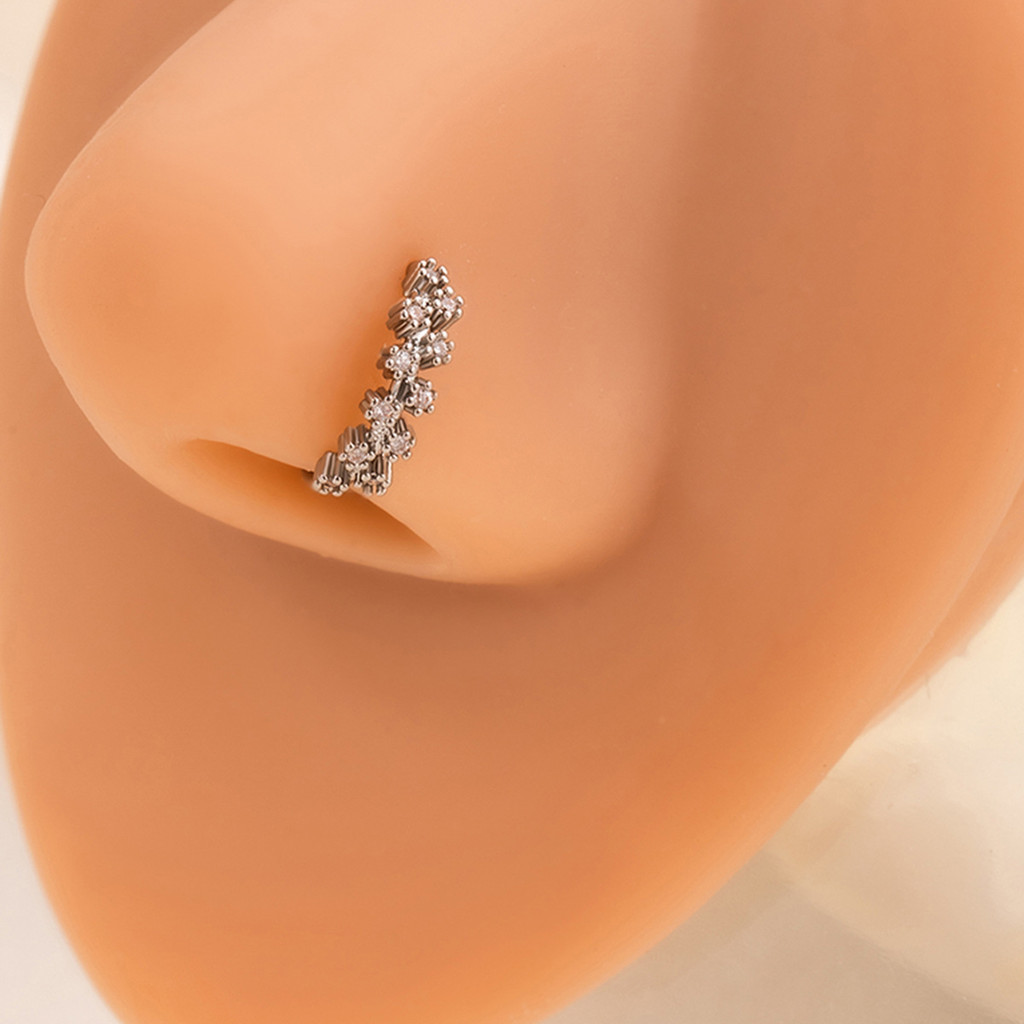 Diamond-Studded Nose Studs High-End Simple Cool Style Pungent Nose Ring