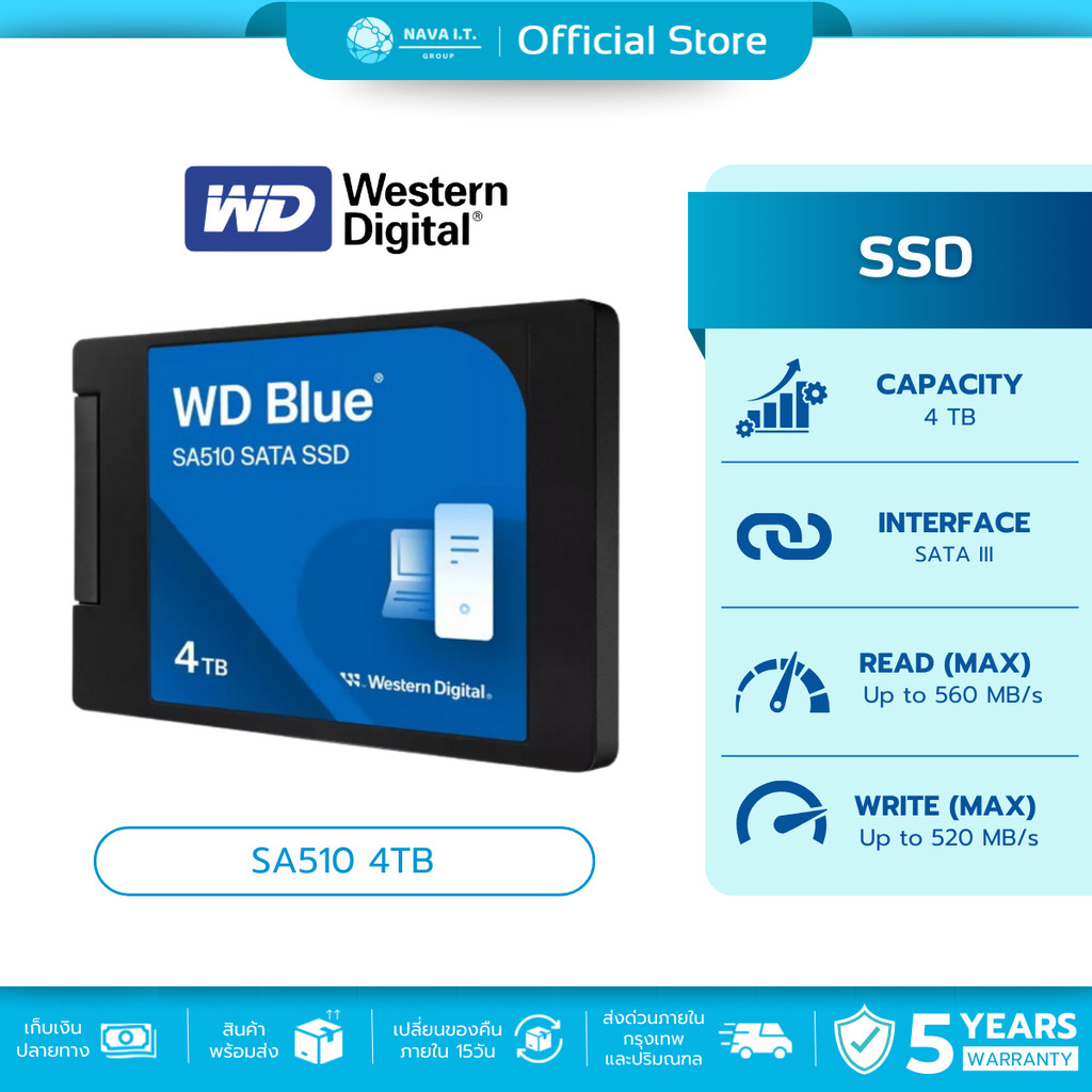 SSD SATA WD 4 TB SA510 BLUE
