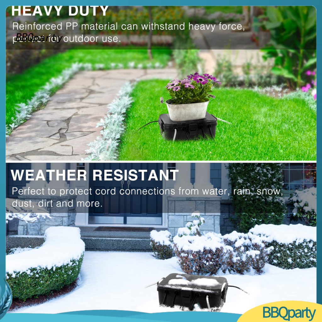 <BBQ> กล่องไฟฟ้ากลางแจ้ง UV ทน Cable Organizer กันน้ํากลางแจ้ง Power Strip Protector Cover Weatherpr