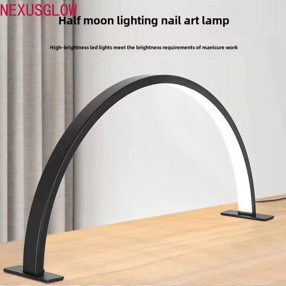 NEXUSGLOW โคมไฟเล็บรูปตัว U, หรี่แสงได้ 3 สีอ่อน Half Moon Nail Light, ไฟ LED ปรับสะดวกอเนกประสงค์ 1