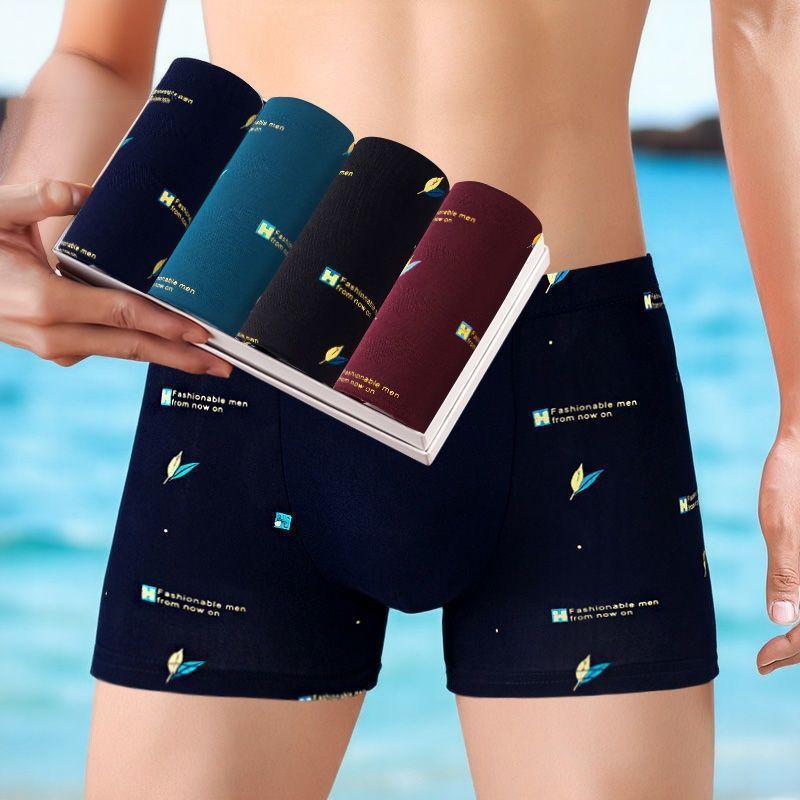 4条装男士内裤男平角裤印花运动透气四角内裤男士短裤中腰内裤202512274-pair Men's Underwear Men's Boxers Printed Sports Breathable B