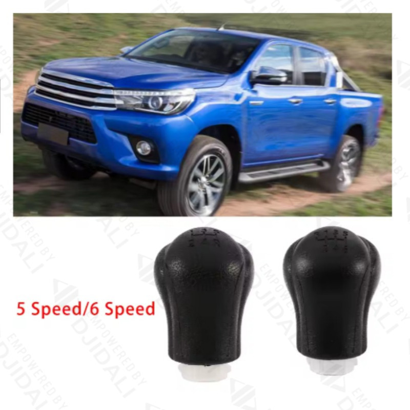 หัวเกียร์กระปุก หนัง PU 5/6 เกลียว สำหรับ Toyota รุ่นเกียร์ธรรมดา หัวเกียร์แต่งรถ ถอดเปลี่ยนง่าย ด้ามจับหนัง สีดำ