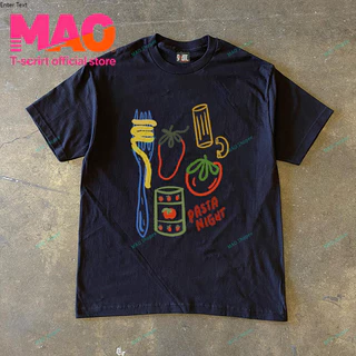 COD✅ (จัดส่งในกรุงเทพฯ) MAO Shop มะเขือเทศและพาสต้า print tee，คอกลมแขนสั้นผ้าcotton เสื้อยืด oversize เท่ๆ #51373