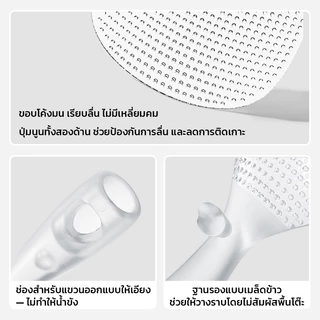GRAREY ทัพพีตักข้าว TPX Food Grade ไม่ติดข้าว วัสดุใส ทนความร้อน 165°C ตั้งวางและแขวนได้