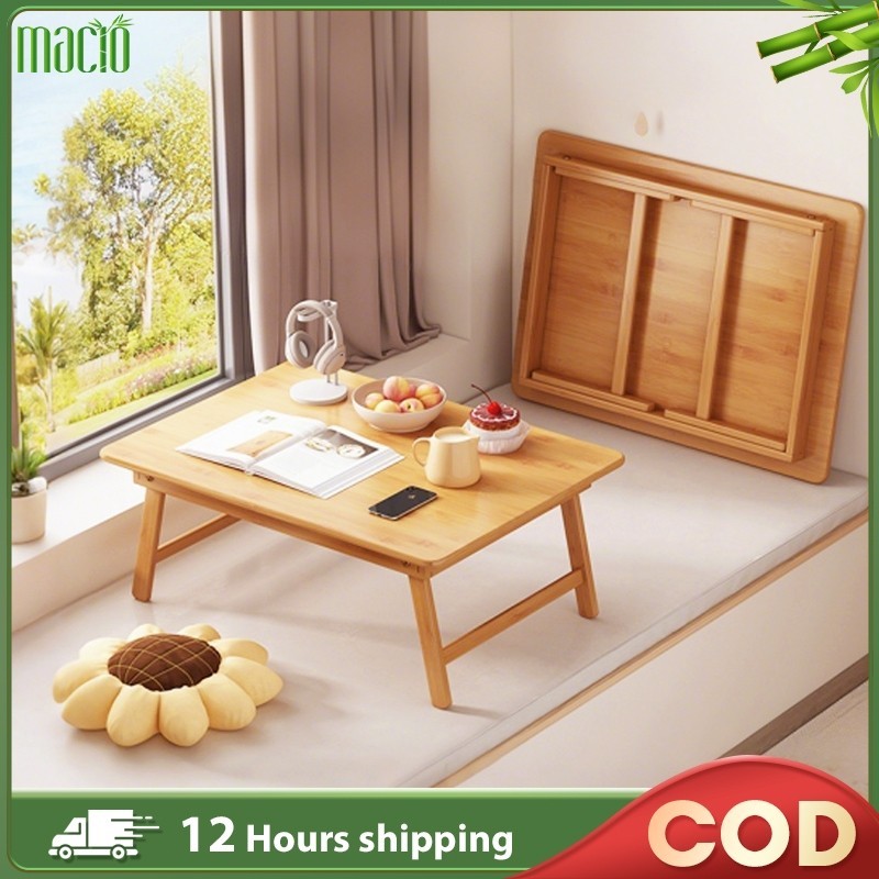【Lifetime Warranty】Bamboo Foldable Table Study Table 60/80CM Laptop Table Side Table 折叠桌/床上桌