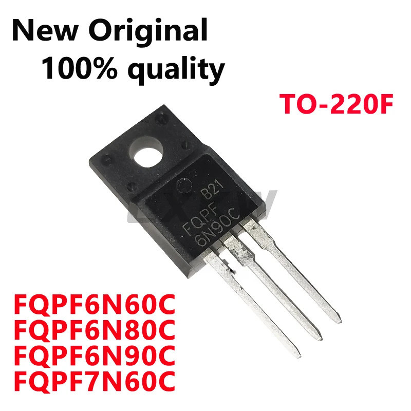 5PCS FQPF6N60C 6N60C FQPF6N80C 6N80C FQPF6N90C 6N90C FQPF7N60C TO-220F Field effect หลอดในสต็อก