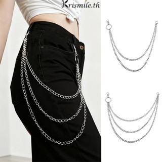 COD-ในไทย💖สองชั้น สไตล์พังก์ เมทัล โซ่คาดเอว ผู้ชาย ฮิปฮอป อ…