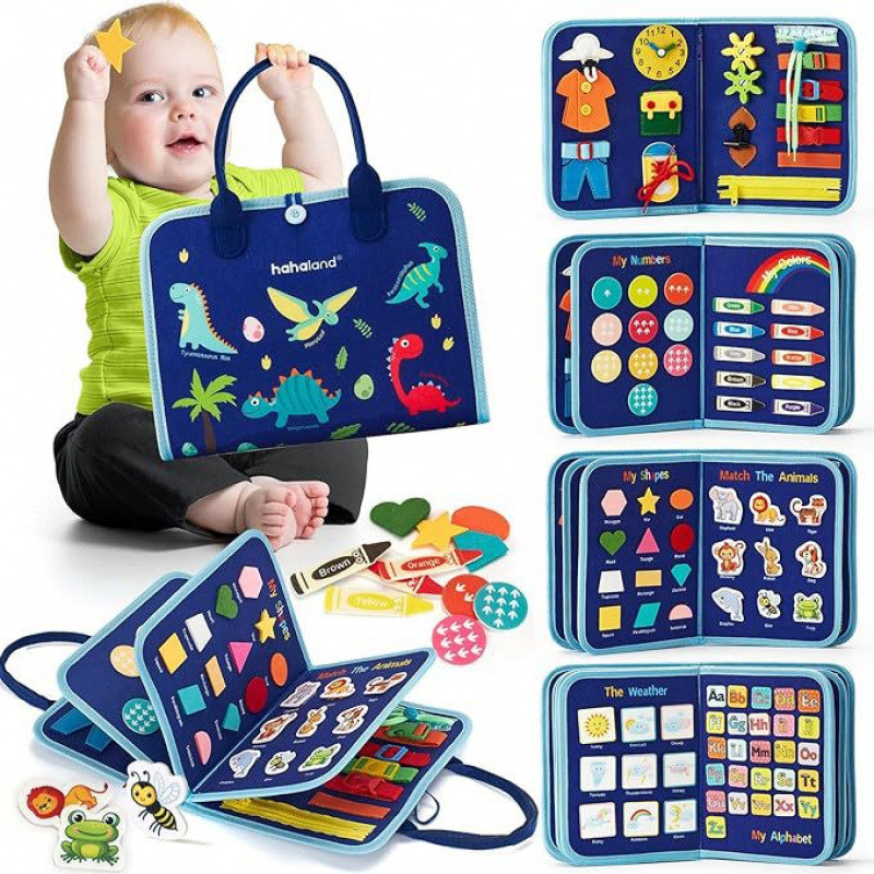 Multi-Page Felt Dressing Board Felt Quiet Book Felt บอร์ดการเรียนรู้ Early Education Felt Busy Board