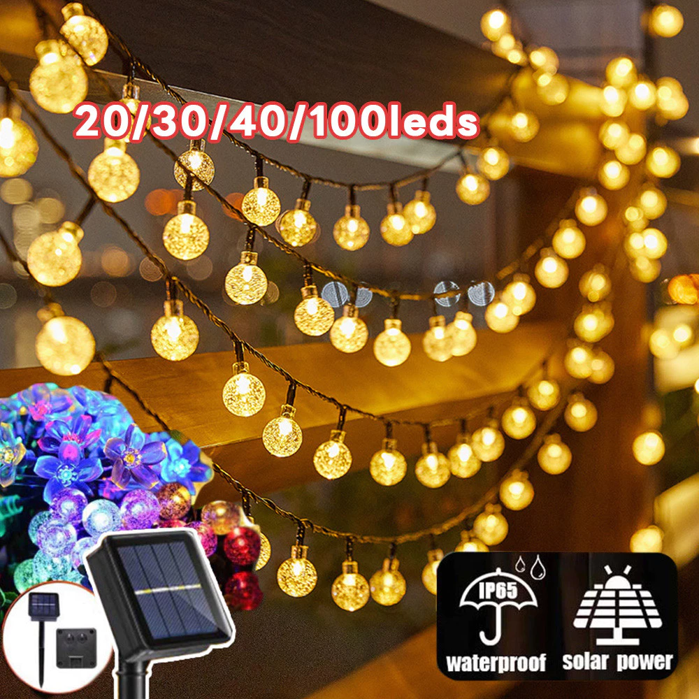 COZII พร้อมส่ง🏡💡ไฟตกแต่ง โซล่าเซลล์ โคมไฟ 20/30/40/100 LED ประหยัดไฟมาก ทนแดด ทนฝน ไฟตกแต่งสวนและกลางแจ้ง