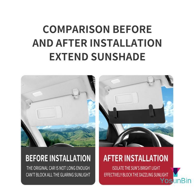 YosunBin] 1 ชิ้นแว่นตาหน้าต่างรถและที่เก็บการ์ด Blocker Universal รถ Sun Visor Extender สามารถจัดเก็