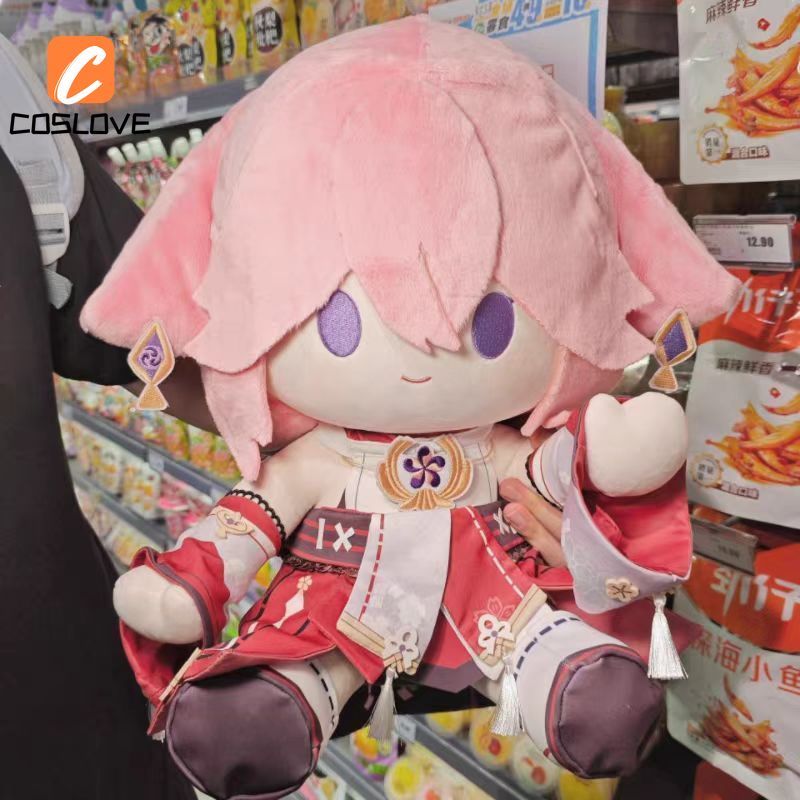 40 ซม.Genshin Impact Yae Miko ตุ๊กตาของเล่นตุ๊กตานุ่มตุ๊กตาผ้าฝ้ายน่ารักตกแต่งของขวัญวันเกิดพัดลม Ma