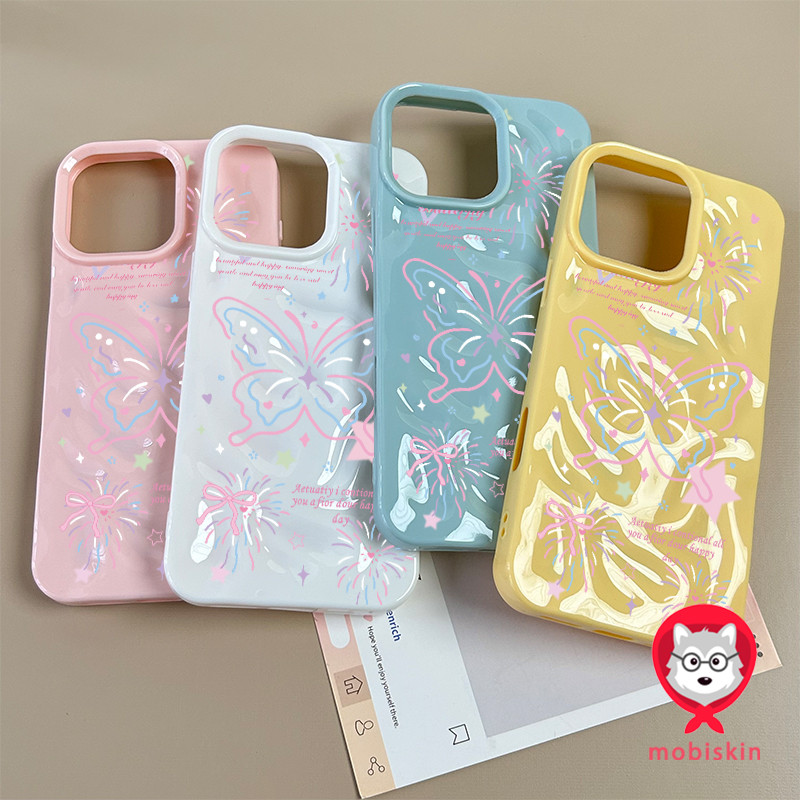 เคสไอโฟน 17 16 11 15 13 ภาพวาดดอกไม้ไฟผีเสื้อในฝัน สำหรับ IPhone 17 16 15 14 13 12 11 Pro Max 15 14 16 6 7 8 Plus XR XS