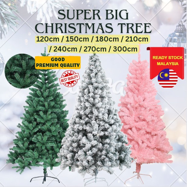 (Ready Stock) 4ft / 5ft / 6ft / 7ft / 8ft / 9ft / 10ft Xmas Tree Christmas Green Pink Snow Decoratio