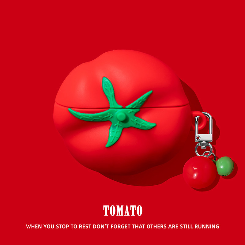 เหมาะสําหรับ airpodspro2 เคสป้องกัน airpods4 เคสป้องกัน 3 Apple ชุดหูฟังบลูทูธกล่องมะเขือเทศ aipods 